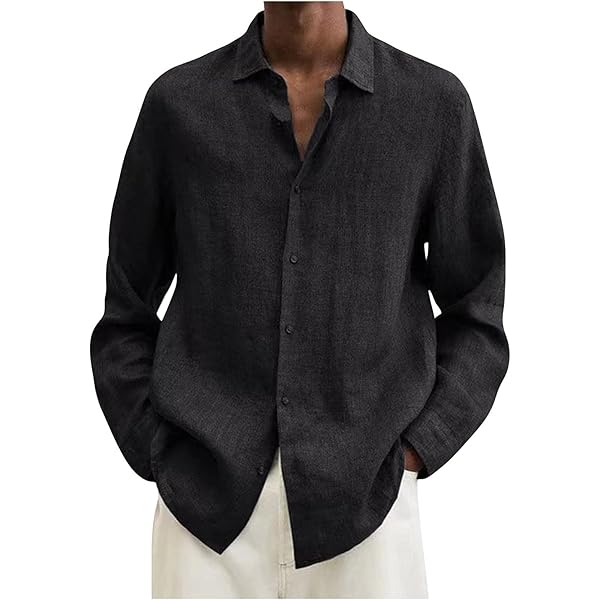 Amazon.com: Ymosrh Long Sleeve Shirts for Men, Men Black Dress